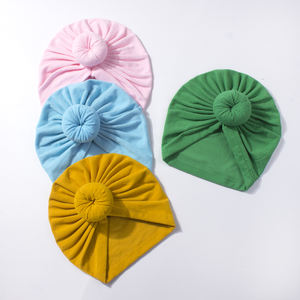 Nuevos productos para bebés europeos y americanos, sombrero turbante para niños, sombrero indio anudado de Color sólido para bebés - Product Image 2