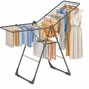 ราวตากผ้าแบบพับได้คุณภาพดี สำหรับห้องนอน ห้องน้ำ แข็งแรง ทนทาน - Product Image 1