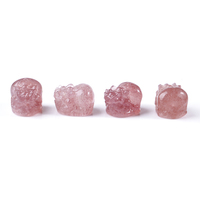 Vente en gros de pierres précieuses en vrac cristal fraise quartz bracelet à breloques de créateur breloques sculpture pour bracelet fabrication de bijoux DIY