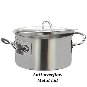 Marmite de cuisson commerciale en acier inoxydable <span class=keywords><strong>grande</strong></span> <span class=keywords><strong>capacité</strong></span>, à induction, avec couvercle, pour soupes et bouillons - Product Image 4