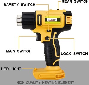 Kit de <span class=keywords><strong>pistolet</strong></span> <span class=keywords><strong>à</strong></span> <span class=keywords><strong>air</strong></span> <span class=keywords><strong>chaud</strong></span> avec <span class=keywords><strong>batterie</strong></span> lithium-ion 20V/21V Max, réglages de température variables, mini <span class=keywords><strong>pistolet</strong></span> thermique rechargeable portable sans fil - Product Image 4