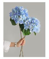 Bunga Hydrangea Buatan Tangan Eropa Sentuhan Asli Tepi Melengkung untuk Dekorasi Pernikahan, Rumah, Kantor, Rangkaian Bunga