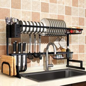 2 Tiers 201 Stainless Steel Sink Storage Holder Kitchen Counter Organizer Cutlery Dish Drying Rack
