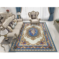 Tapis européen en laine de Nouvelle-Zélande épais de style Aubusson, à motifs floraux bleus, fait à la main, 2x3m, pour salon, chambre à coucher, Dubaï, Royaume-Uni