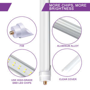 Tube LED T8 90W 8FT pour éclairage intérieur en gros, double rangée de LED, idéal pour supermarchés et ateliers, avec certifications ETL CE RoHS - Product Image 5