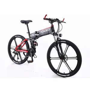 Bicicleta de Montaña eléctrica de neumático ancho de 26 ", 350W, batería integrada, de 27 velocidades bicicleta eléctrica plegable, venta al por mayor