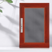 Fenêtre à battant en aluminium à motif bois avec moustiquaire, cadre en alliage d'aluminium, maille de sécurité en acier inoxydable 304, style moderne et minimaliste pour la maison