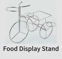 Présentoir de buffet 2 niveaux en acier inoxydable LANGJIE pour aliments, support de refroidissement pour cuisine, pâtisserie, traiteur, camping