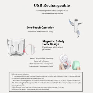 Picadora Eléctrica de Alimentos, Trituradora de Ajo, Mini Prensa de Ajo, Picadora, Machacador, Máquina USB, Herramientas de Cocina, Gadgets Electrónicos - Product Image 3