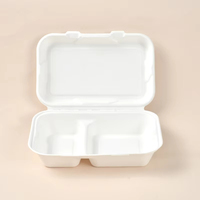 Contenitori Clamshell da Asporto di Alta Qualità Ecologici 9*8 Pollici con 2 Scomparti