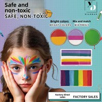 Bestseller Enfants 30g Emballage Rond Multicolore Peinture Corporelle et Faciale à Base d'Eau Végétale Naturelle Facile à Nettoyer Pigment Scénique