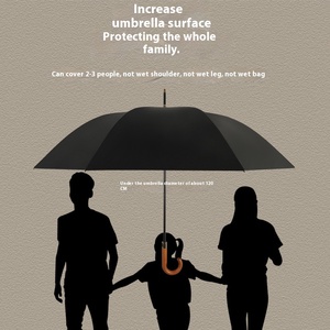 Nouveau <span class=keywords><strong>parapluie</strong></span> droit rétro en bois courbé avec poignée, imprimé golf, publicitaire, résistant aux intempéries, impression de logo - Product Image 4