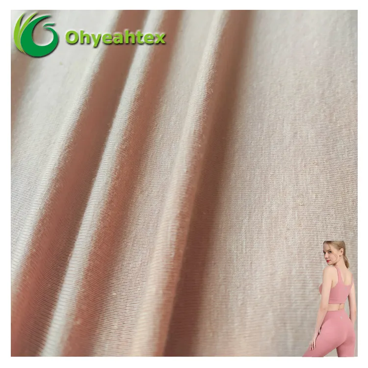 Novo padrão de cânhamo de algodão orgânico camisa única tecido para pijamas