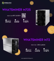 Microbt Whatsminer M72 246T~278T 14.5J/T Mineur de Bitcoin SHA256 Refroidi par Air Asic Machine de Minage BTC Haute Efficacité