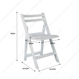 Chaises pliantes blanches en résine plastique pour événements chaise de fête de mariage <span class=keywords><strong>Wimbledon</strong></span> Banquet pliable mobilier d'extérieur chaise de jardin - Product Image 2