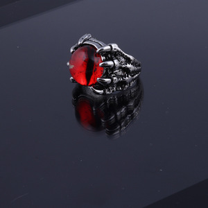 Nouvelle version coréenne – Bague ajustable ouverte avec crâne et opale pour homme - Product Image 2
