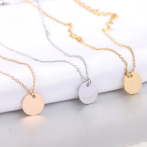 Mignon & Mignon Personalized <b>Initial</b> <b>Necklace</b> Stainless Steel Round Pendant With Date Engraving Gift For Her - Product Image 2