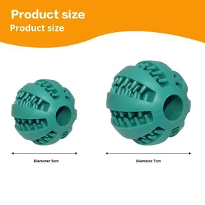 Vriendelijke Rubberen Hondenspeelgoed Traktatie-Verstrekking Kauwbal Duurzaam Kauwen En Tandverzorging Watermeloenvorm Om Te Spelen - Product Image 5