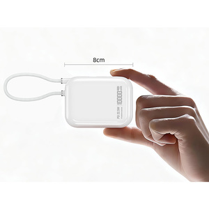 Mini Powerbank fin, <span class=keywords><strong>capacité</strong></span> 10000 mAh, avec deux câbles de charge intégrés, prend en charge la charge rapide, <span class=keywords><strong>batterie</strong></span> <span class=keywords><strong>externe</strong></span> pour téléphone portable 22,5 W - Product Image 5