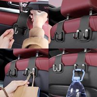 Crochet de rangement pour dossier de siège de voiture, crochet double pliable en métal pour appuie-tête de véhicule, pour sacs à main, sacs de courses, multifonctionnel pour voiture