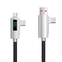 Nuevo Diseño, Cable USB Tipo C de Carga Rápida de 60 W con Pantalla LED |   Lámina de Cobre Puro de Aleación de Aluminio y Silicona para Cámara e Impresora