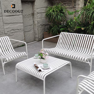Mobilier d'extérieur simple en alliage d'aluminium <span class=keywords><strong>blanc</strong></span> Cour Balcon en plein air Accoudoir Canapé Ensemble <span class=keywords><strong>de</strong></span> canapés pastoraux - Product Image 2