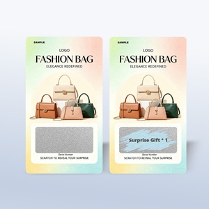 Cartes de remerciement personnalisées pour boutique de sacs à main, nouveaux bons à gratter, tickets à gratter, conception gratuite, données de sécurité, impression numérique, cartes à gratter - Product Image 2