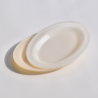 Großhandel türkische farbige Opal Abendessen Jade transparente Hochzeit ovale Glasplatten für Restaurant Trocken frucht Tablett