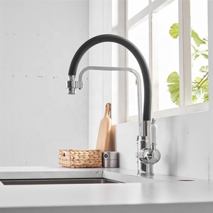Brass Silicone Flexible Single Hole Pull Out Filter Hot and Cold Mixer Taps 2 Handles Kitchen AT7218 Kitchen - Product Image 5
