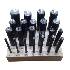 Steel Round <b>Punch</b> Dies <b>Set</b> For Jewelry Making Measurement Tools With Wooden Base 13 Pieces - Product Image 1