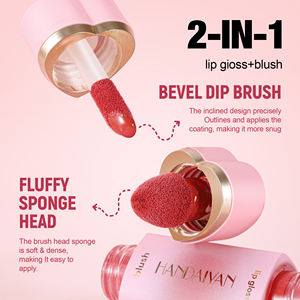 HANDAIYAN 2 en 1, Rubor Líquido y <span class=keywords><strong>Tinte</strong></span> Labial de Doble Punta, 6 Colores, a Base de Agua, Larga Duración, Set de Maquillaje para Mejillas y Labios, Maquillaje Natural Diario - Product Image 4