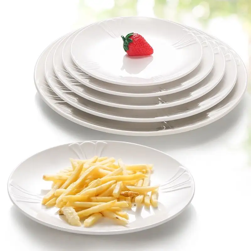 Индивидуальный логотип белые волнистые тарелки меламиновые Детские Рождественские тарелки