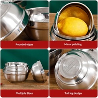 Bol à riz/soupe en acier inoxydable 304, double paroi isolée, design minimaliste, pour cantine scolaire et usage domestique, en métal platine épaissi