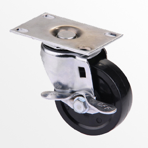 Fabrik 3 Zoll Industrie-Roller Drehbogenbohrer Loch Ruder Kunststoff Einkaufswagen Räder - Product Image 3
