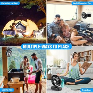 Ventilador Portátil para Camping con Linterna LED, 40 Horas de Funcionamiento, Batería Recargable, Gancho para Colgar, para Tienda de Campaña, Coche, RV, <span class=keywords><strong>Kit</strong></span> de Supervivencia de Emergencia - Product Image 2