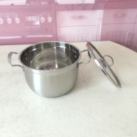 10PCS Set Peralatan Masak Korea Modern dari Baja Tahan Karat dengan Tutup Kaca, Bersertifikasi CE, Aman untuk Mesin Cuci Piring