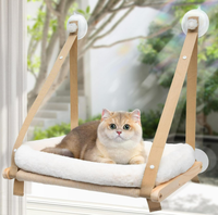 Hamac de fenêtre pour chat, lit mural en bois avec ventouses, hamac toutes saisons, structure d'escalade, jouet, maison/arbre pour chat