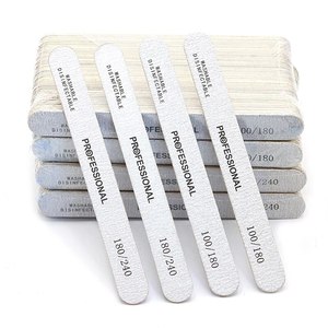 Limes à ongles en bois professionnelles, tampons de ponçage 100/180/240 double face, non électriques, pour manucure, pédicure et pointes de gel UV en salon - Product Image 1