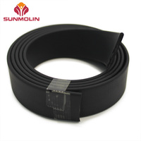 Sangle en sangle tissée enduite de PVC souple, souple et soudable, imperméable, de 25 mm, noire, pour sacs de mode, sacs personnalisés mats, bagages, colliers et laisses pour chiens