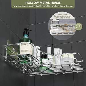 Estante de esquina de ducha montado en la pared de acero inoxidable de alta calidad moderno conjunto de accesorios de almacenamiento de baño estante de baño - Product Image 3