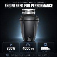 Broyeur de déchets domestique électrique triphasé 1,0 CV en acier inoxydable, classe d'efficacité énergétique, sortie directe du fabricant, certifié PSE