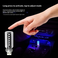 Lampe tactile USB pour voiture avec design de bouteille en verre, éclairage ambiant 7 couleurs - Plug-and-Play pour utilisation en véhicule et en intérieur, 5W 5V RGB, lumière de voiture