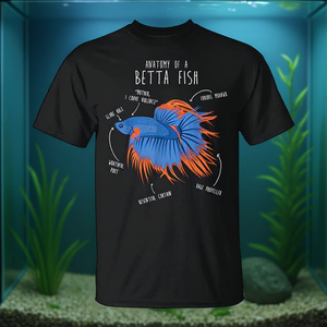 T-shirt sur l'anatomie du poisson Betta pour les amoureux des animaux d'aquarium, taille moyenne - Product Image 3