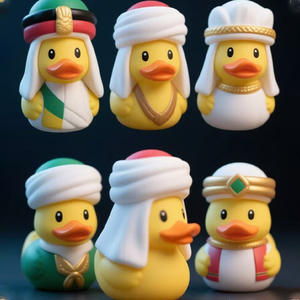 Wowei 도매 수영장을위한 새로운 럭셔리 오리 목욕 장난감 중동 비닐 부동 장난감 크리스마스 휴일 - Product Image 3