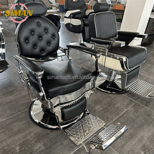 Siman Recline verstellbarer moderner Retro Friseurs tuhl Hochwertiger schwarzer Metall Salons tuhl für Männer Großhandels preis zum Verkauf - Product Image 4