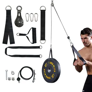 Ayarlanabilir 2.5m LAT kasnak kablo makinesi sistemi ev Gym Fitness ağırlık kaldırma Triceps Biceps egzersiz ekipmanları