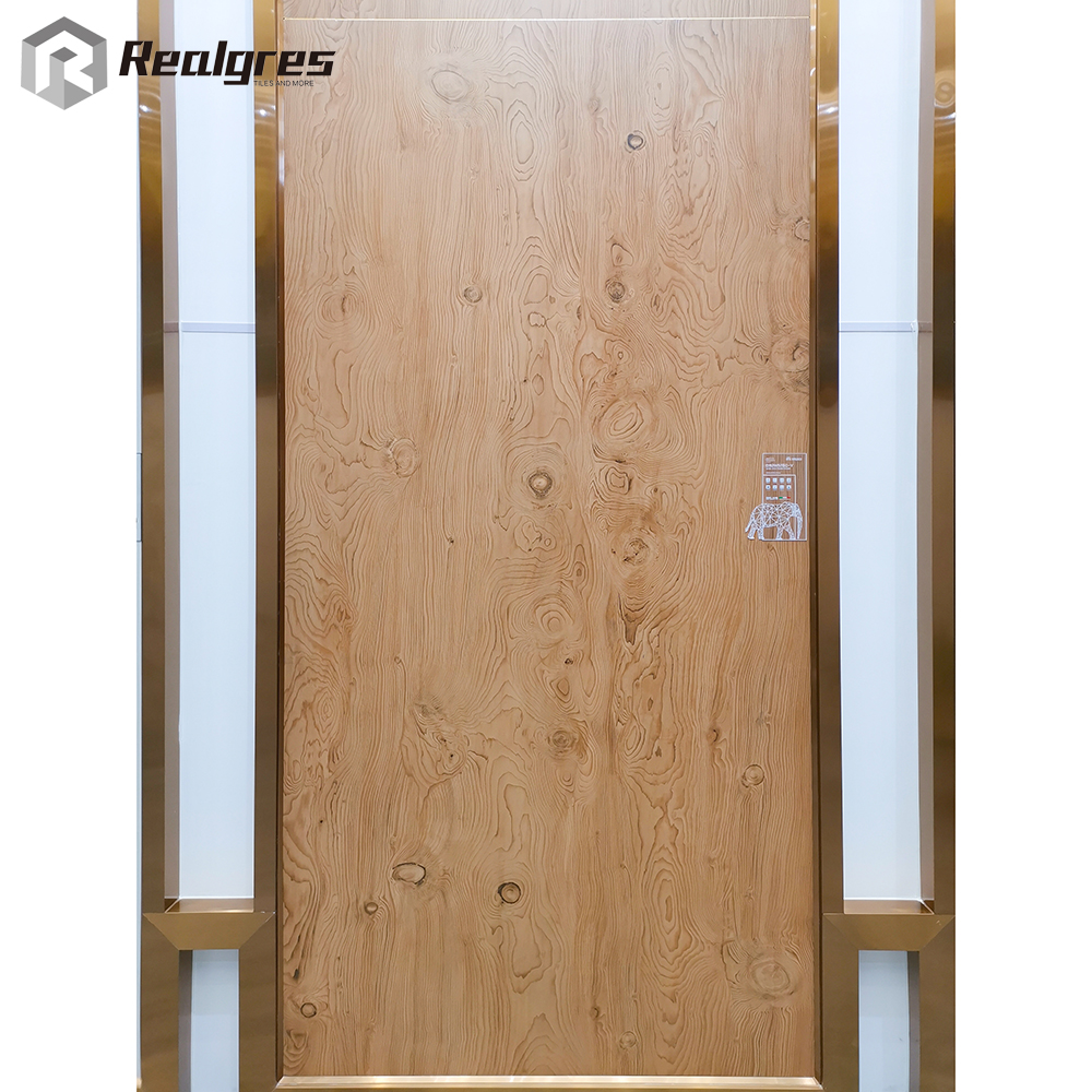 1600x3200 Grande Taille Mat Vitré Jaune En Céramique Aspect Bois Carreaux De Mur En Chine