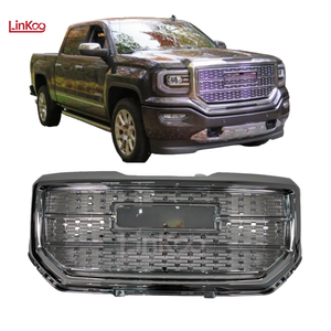 Grille avant 23496245 pour GMC Sierra 1500 <span class=keywords><strong>Denali</strong></span> 2016 2017 2018, remplacement OE chromé, grille de pare-chocs supérieure chromée - Product Image 1