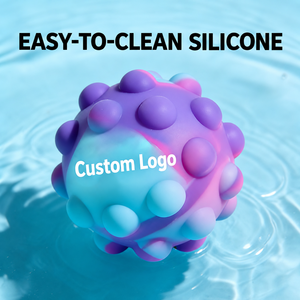 Balle anti-stress sensorielle en silicone avec logo personnalisé, colorée et texturée, jouet à presser pour la relaxation et les cadeaux promotionnels - Product Image 2