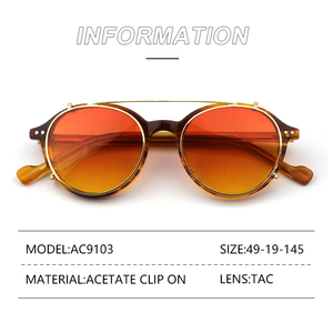 Clip rotonda su occhiali da sole acetato e materiale metallico Monturas Oftalmicas Clip En Gafas De <span class=keywords><strong>Sol</strong></span> - Product Image 2